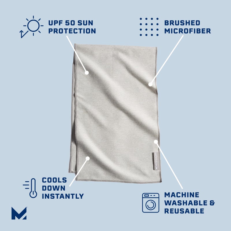 Mission Original Cooling Towel  Alloy Heather - Soft  Durable Microfiber - Cools Up to 2 Hours - UPF 50 Sun Protection - Machine Washable - Image 2